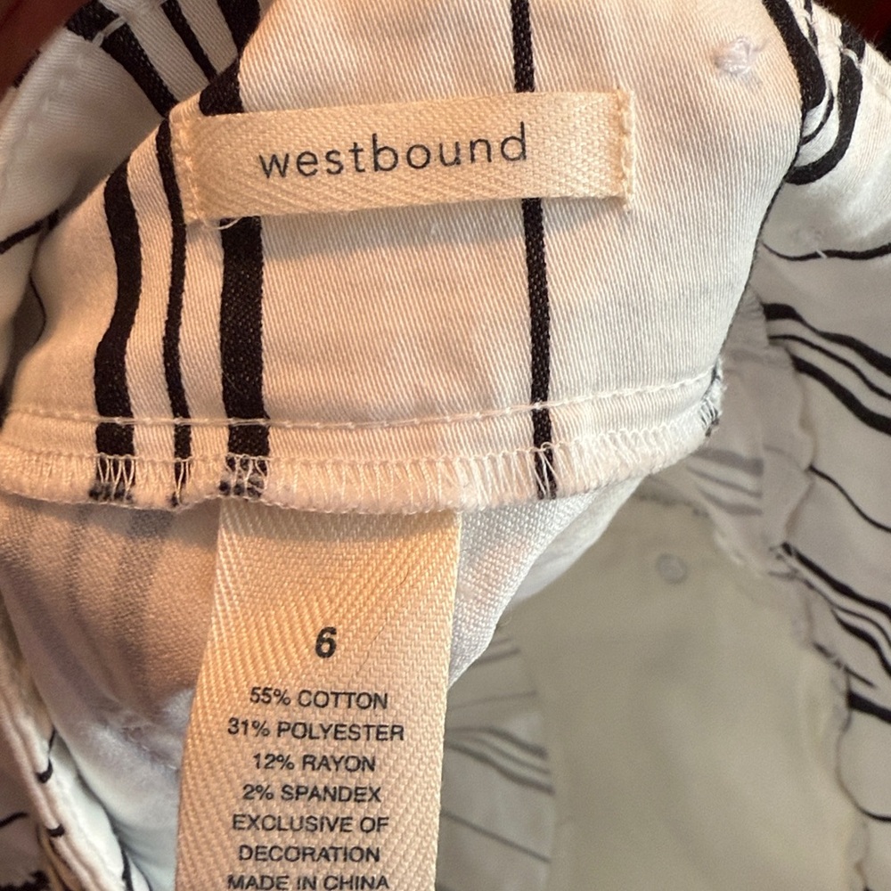 Westbound. Striped White and Black Shorts - Picture 3 of 3